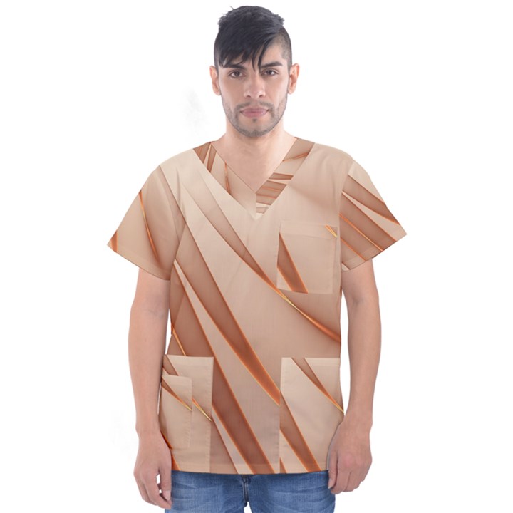 Background Light Glow Abstract Art Men s V-Neck Scrub Top