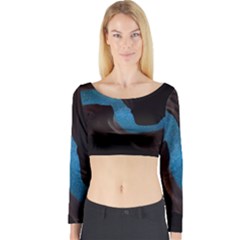 Abstract Adult Art Blur Color Long Sleeve Crop Top by Nexatart