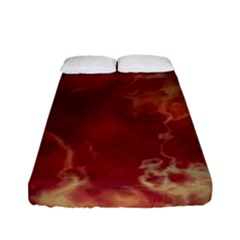 Marble Red Yellow Background Fitted Sheet (full/ Double Size) by Nexatart