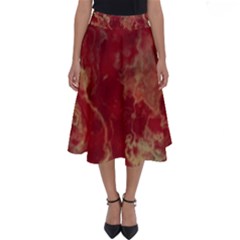 Marble Red Yellow Background Perfect Length Midi Skirt by Nexatart