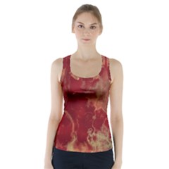 Marble Red Yellow Background Racer Back Sports Top by Nexatart