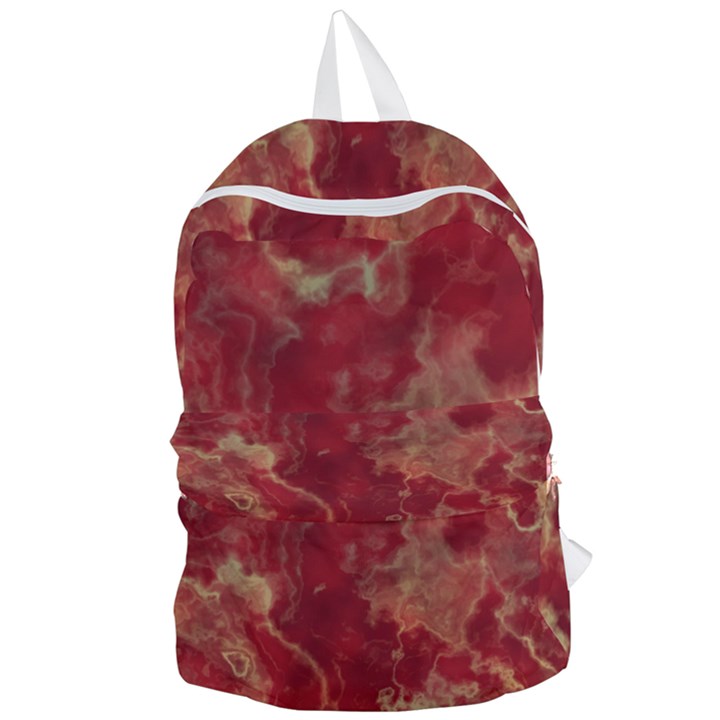 Marble Red Yellow Background Foldable Lightweight Backpack