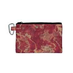 Marble Red Yellow Background Canvas Cosmetic Bag (small) by Nexatart