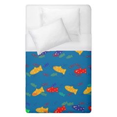 Fish Blue Background Pattern Texture Duvet Cover (single Size) by Nexatart