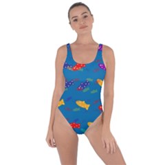 Fish Blue Background Pattern Texture Bring Sexy Back Swimsuit