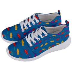 Fish Blue Background Pattern Texture Men s Lightweight Sports Shoes