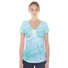 Texture Seawall Ink Wall Painting Short Sleeve Front Detail Top by Nexatart