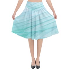 Texture Seawall Ink Wall Painting Flared Midi Skirt by Nexatart