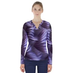 Sea Worm Under Water Abstract V-neck Long Sleeve Top by Nexatart