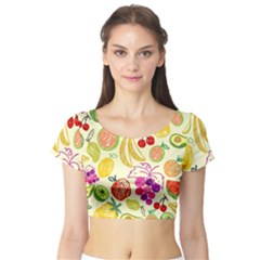 Seamless Pattern Desktop Decoration Short Sleeve Crop Top by Nexatart