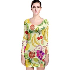 Seamless Pattern Desktop Decoration Long Sleeve Bodycon Dress by Nexatart