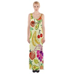 Seamless Pattern Desktop Decoration Maxi Thigh Split Dress by Nexatart