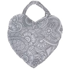 Ornament Vector Retro Giant Heart Shaped Tote