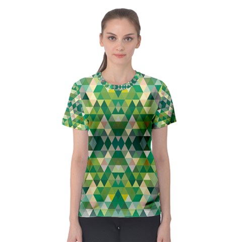 Forest Abstract Geometry Background Women s Sport Mesh Tee by Nexatart