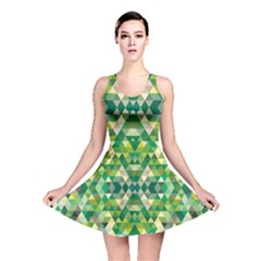 Forest Abstract Geometry Background Reversible Skater Dress by Nexatart