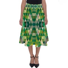 Forest Abstract Geometry Background Perfect Length Midi Skirt