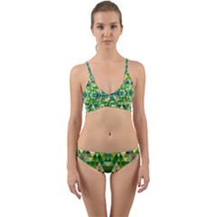 Forest Abstract Geometry Background Wrap Around Bikini Set by Nexatart