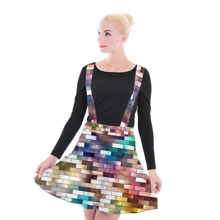 Background Wall Art Abstract Suspender Skater Skirt