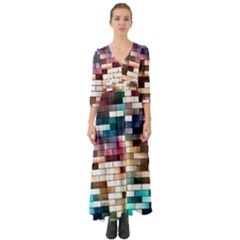 Background Wall Art Abstract Button Up Boho Maxi Dress by Nexatart