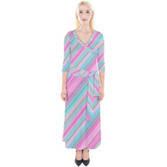 Background Texture Pattern Quarter Sleeve Wrap Maxi Dress by Nexatart