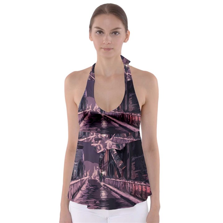 Texture Abstract Background City Babydoll Tankini Top