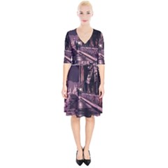 Texture Abstract Background City Wrap Up Cocktail Dress by Nexatart