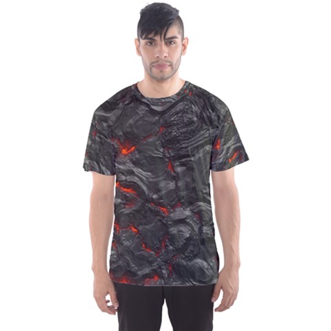 Rock Volcanic Hot Lava Burn Boil Men s Sports Mesh Tee by Nexatart