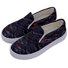 Rock Volcanic Hot Lava Burn Boil Kids  Canvas Slip Ons by Nexatart