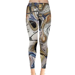 Time Abstract Dali Symbol Warp Leggings  by Nexatart