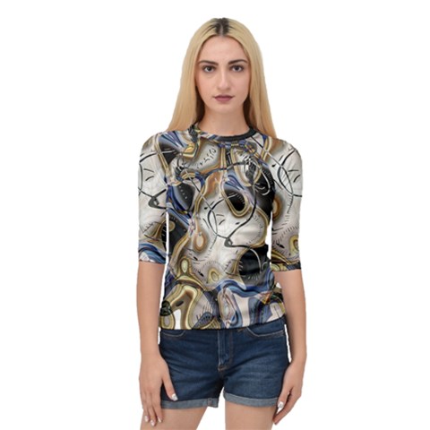 Time Abstract Dali Symbol Warp Quarter Sleeve Raglan Tee by Nexatart