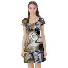 Time Abstract Dali Symbol Warp Short Sleeve Skater Dress by Nexatart