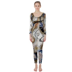 Time Abstract Dali Symbol Warp Long Sleeve Catsuit by Nexatart