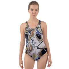 Time Abstract Dali Symbol Warp Cut-out Back One Piece Swimsuit by Nexatart