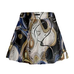 Time Abstract Dali Symbol Warp Mini Flare Skirt by Nexatart