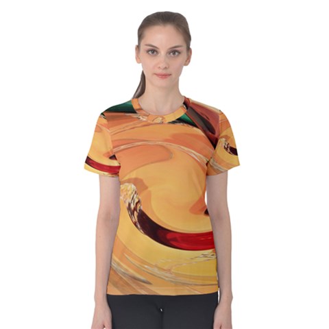 Spiral Abstract Colorful Edited Women s Cotton Tee by Nexatart