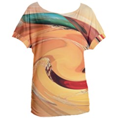 Spiral Abstract Colorful Edited Women s Oversized Tee