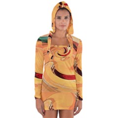 Spiral Abstract Colorful Edited Long Sleeve Hooded T-shirt