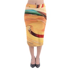 Spiral Abstract Colorful Edited Midi Pencil Skirt by Nexatart