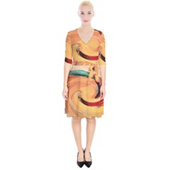 Spiral Abstract Colorful Edited Wrap Up Cocktail Dress by Nexatart