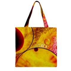 Abstract Water Oil Macro Zipper Grocery Tote Bag by Nexatart