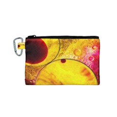 Abstract Water Oil Macro Canvas Cosmetic Bag (small) by Nexatart