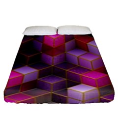 Cube Surface Texture Background Fitted Sheet (queen Size) by Nexatart