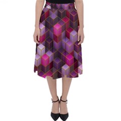 Cube Surface Texture Background Folding Skater Skirt by Nexatart