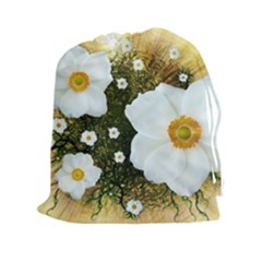 Summer Anemone Sylvestris Drawstring Pouches (xxl) by Nexatart