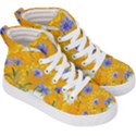 Flowers Daisy Floral Yellow Blue Kid s Hi-Top Skate Sneakers View3