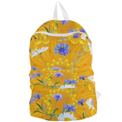 Flowers Daisy Floral Yellow Blue Foldable Lightweight Backpack