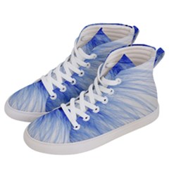 Feather Blue Colored Women s Hi-top Skate Sneakers