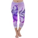 Flowers Flower Purple Flower Capri Winter Leggings  View1