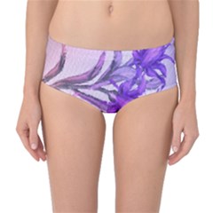 Flowers Flower Purple Flower Mid-waist Bikini Bottoms by Nexatart