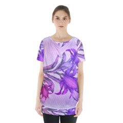 Flowers Flower Purple Flower Skirt Hem Sports Top by Nexatart